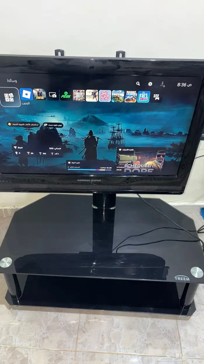 للبيع شاشه مع طاولتها 2