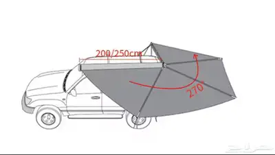 مظلة خيمة جانبية 270 درجة للرحلات والسيارة 4x4 مع ليد 3