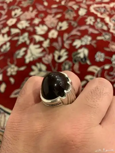 خاتم عقيق زعفراني غير مشف وراهي اقبل البدل 0
