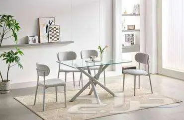 طاولة طعام سطح زجاج 4 كراسي متوفر ثلاثة الوان ((جديد)) index