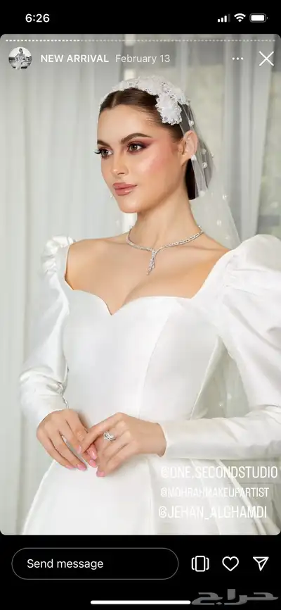 فستان زفاف ابيض بدون طرحه 7