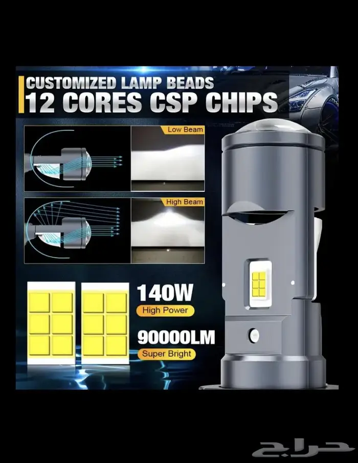 شمعات LED H4 مع عدسات مدمجة معا 0