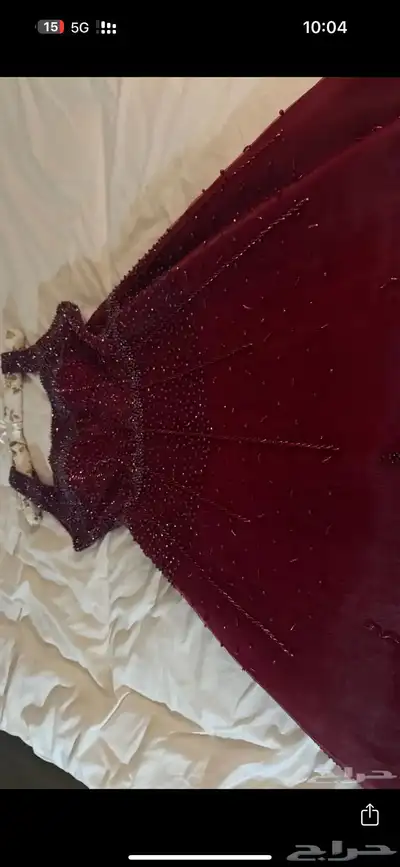 فستان فخم عنابي 2
