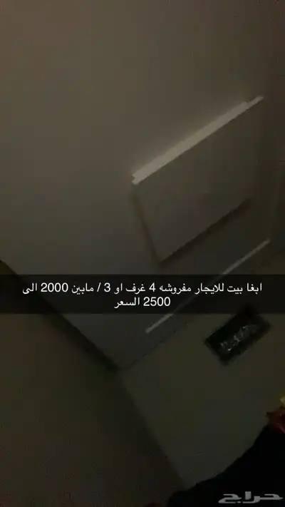 احتاج شقه للايجار في الربوه مفروشه 3غرف نوم عوائل 0