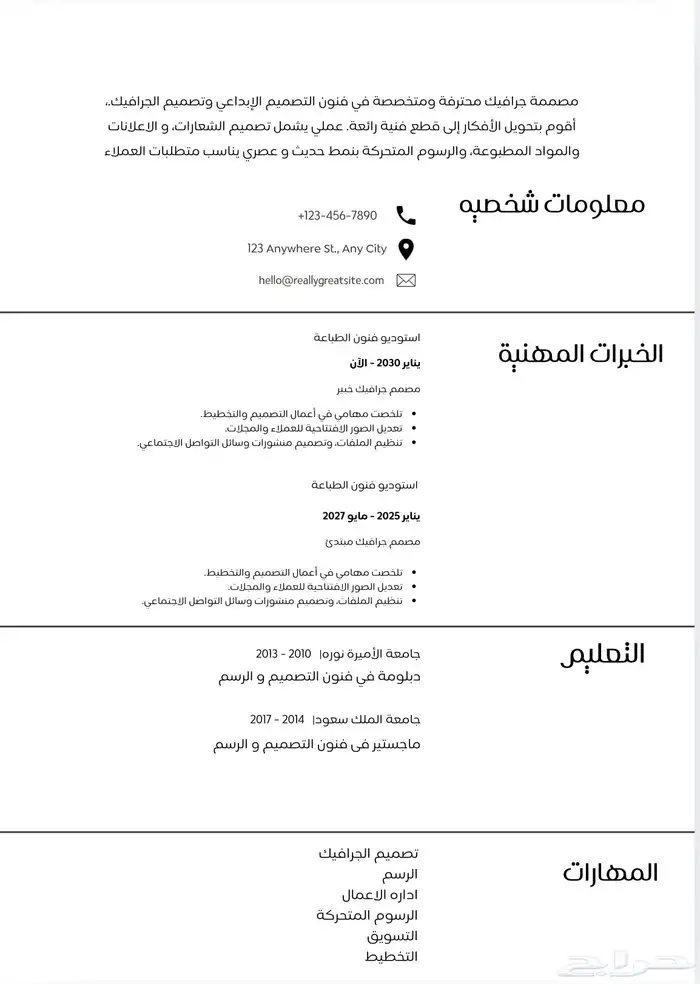 سيرة ذاتية احترافية 0