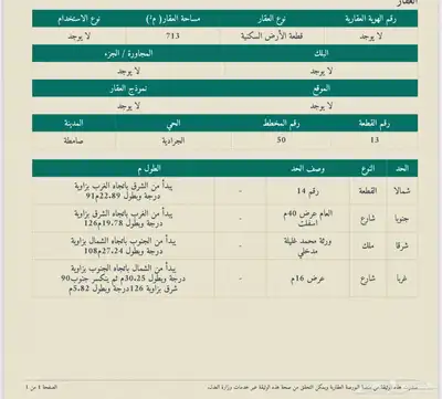 فرصه ارض تجارية مساحتها 1167 م على شارع 40 في صامطه 1