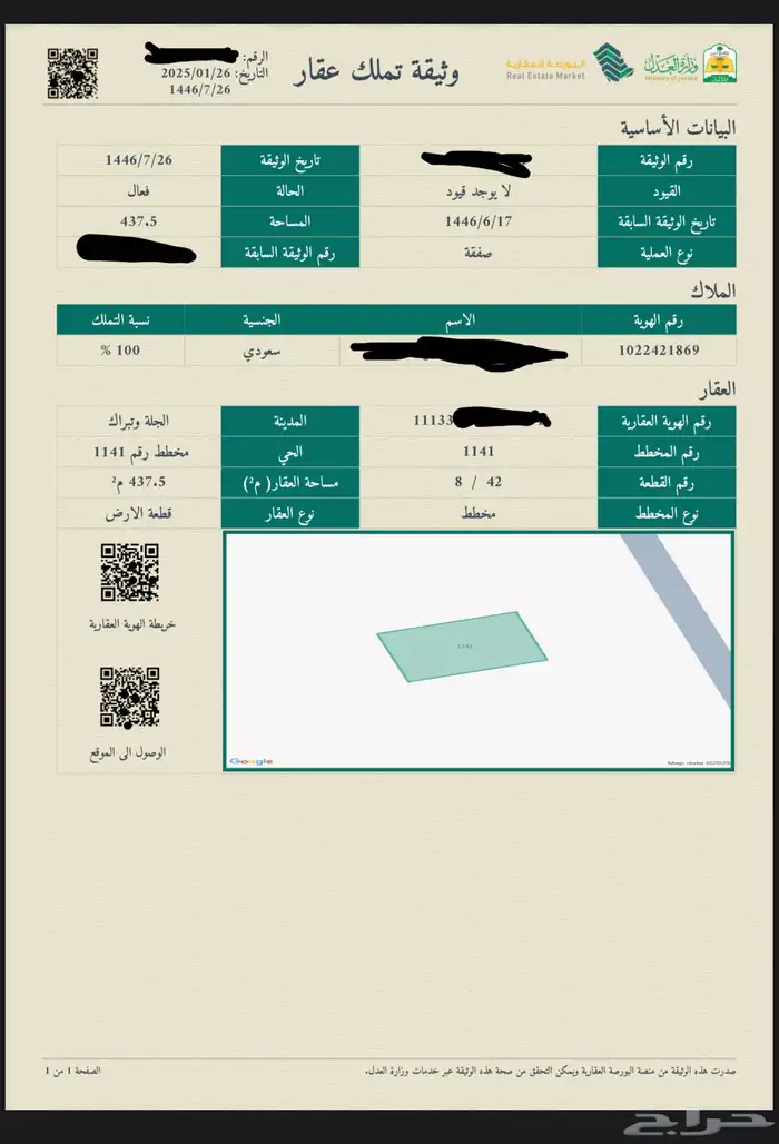للبيع ارض في الجله 1