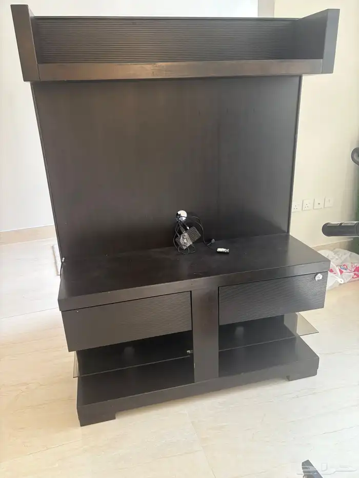 دولاب تلفزيون أسود مقاس 55 بوصة 1