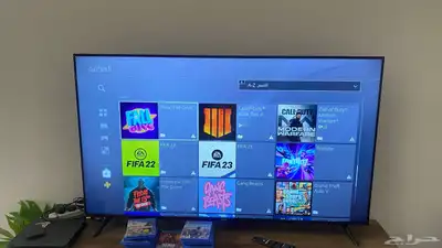 PS4 مع يده من جرير ومع حساب فخم وهارسك خارجي ون تيرا 5
