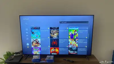 PS4 مع يده من جرير ومع حساب فخم وهارسك خارجي ون تيرا 4