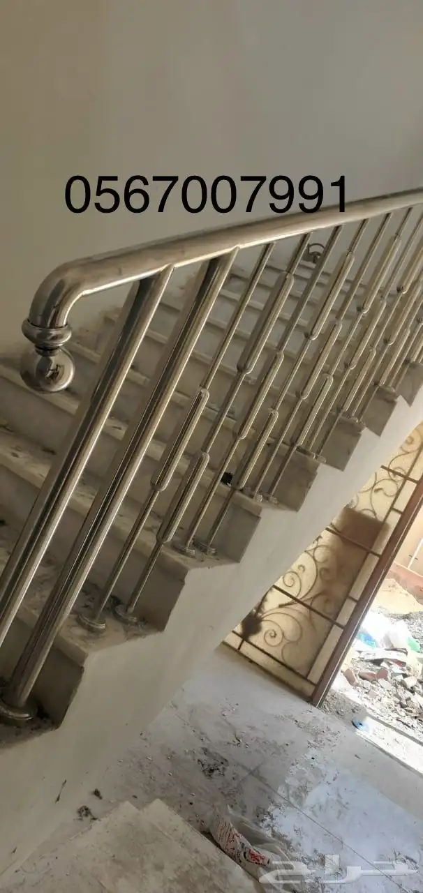 ورشة استنلس استيل دربزان درج حواجز شبابيك 76