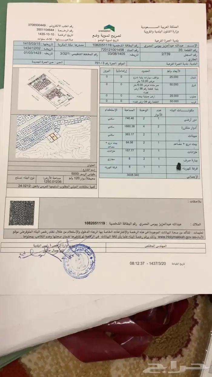 عمارتين مبنية عظم على مساحه ارض 1250 11