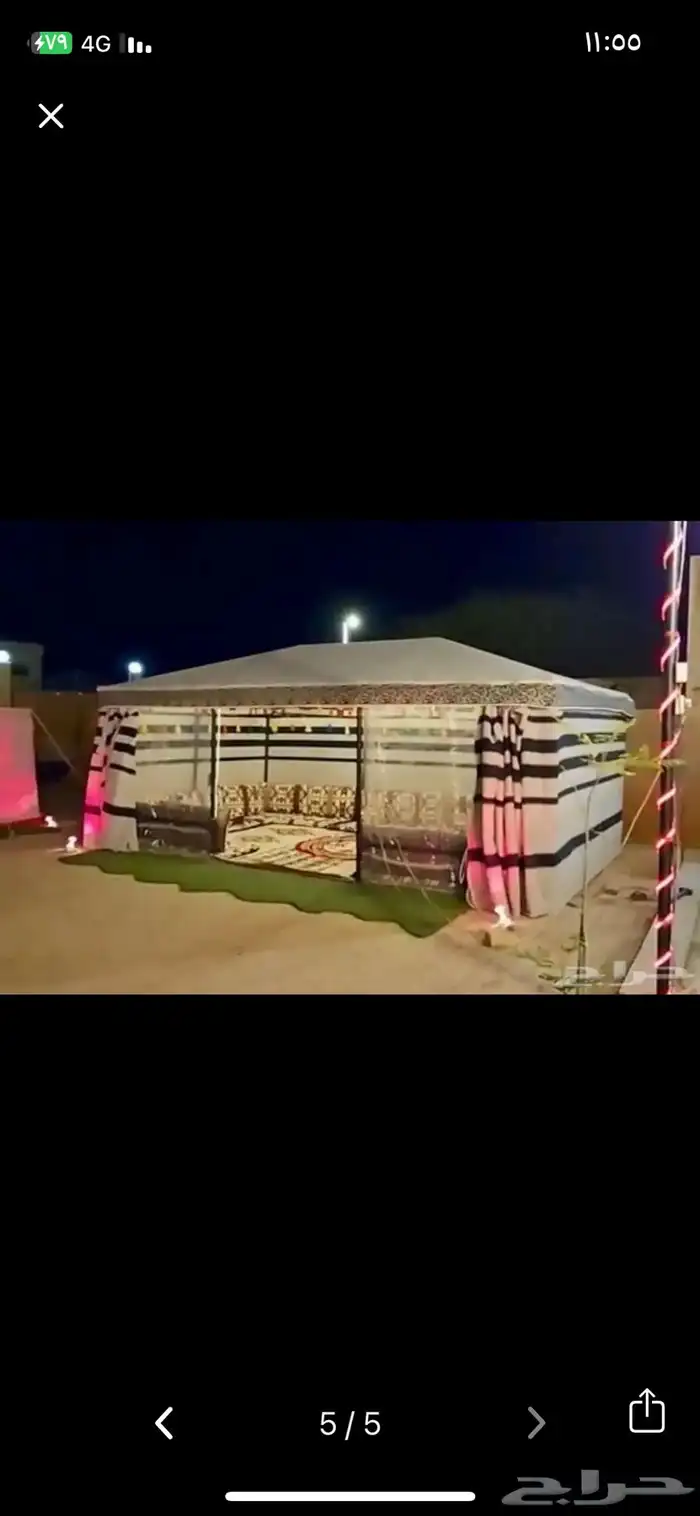 خيمة نجد بدون حبال وعمدان في الوسط 3
