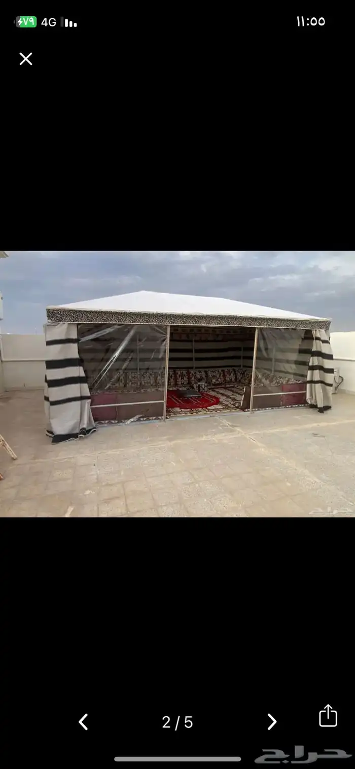 خيمة نجد بدون حبال وعمدان في الوسط 5