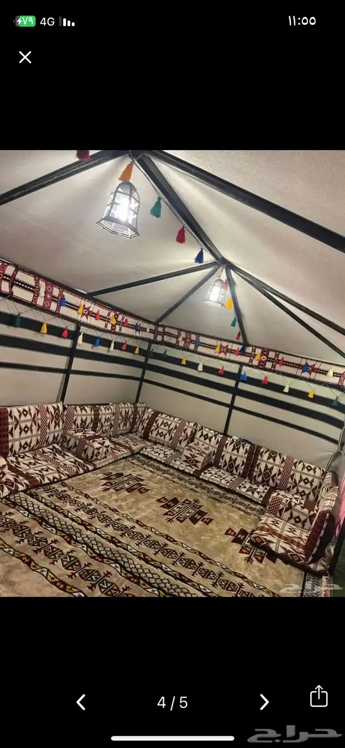 خيمة نجد بدون حبال وعمدان في الوسط 6