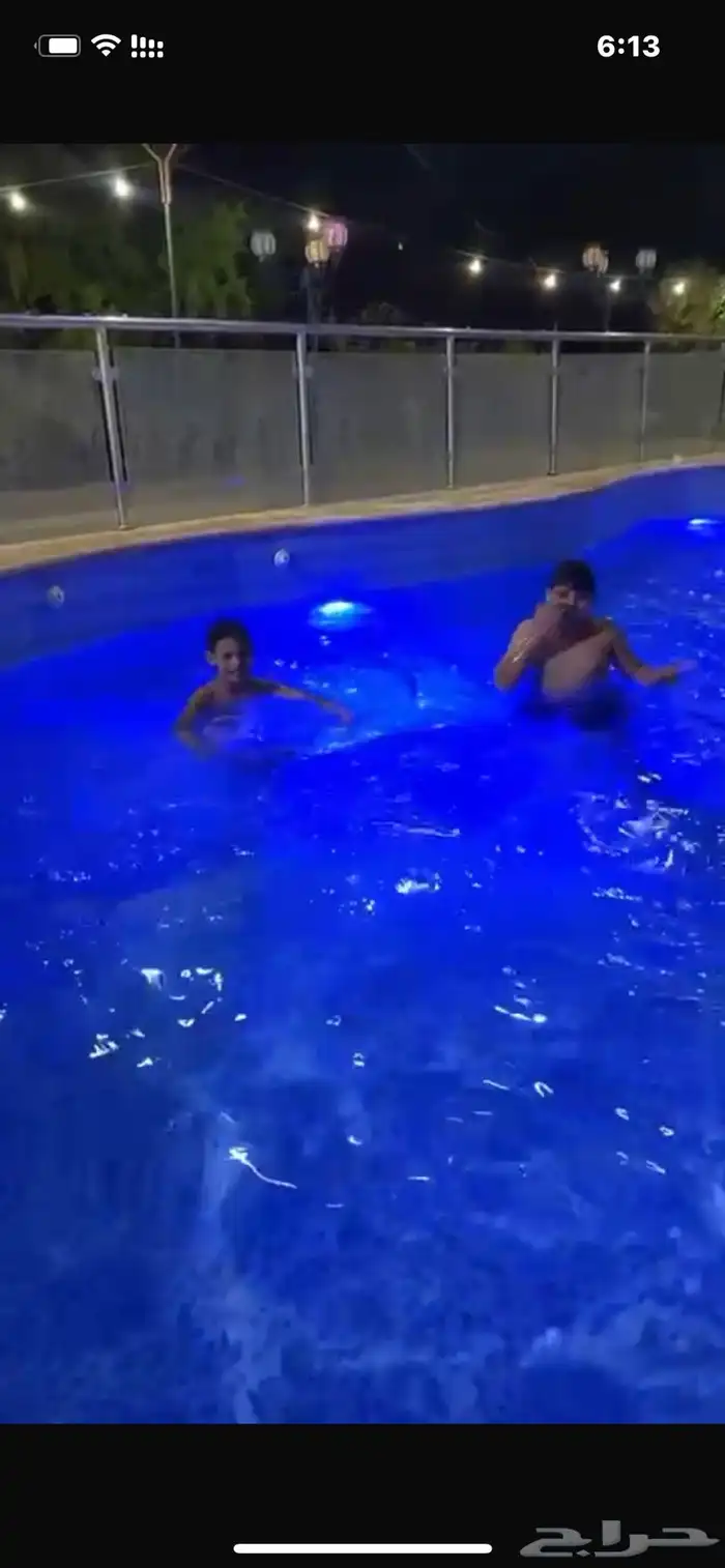 وقت السباحة في اجواء جميلة داخل مزرعة بكج سباحه طايرة قدم500 1