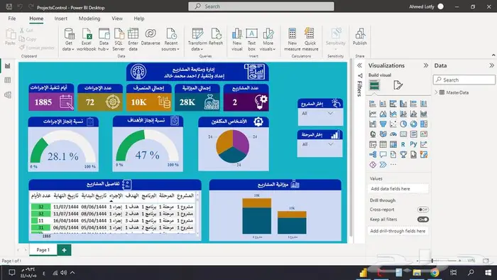 خدمات اكسل وانشاء الداشبورد 8