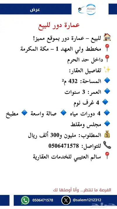 للبيع   عمارة دور بموقع مميز 12
