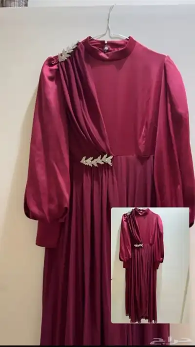 فستان عنابي 0