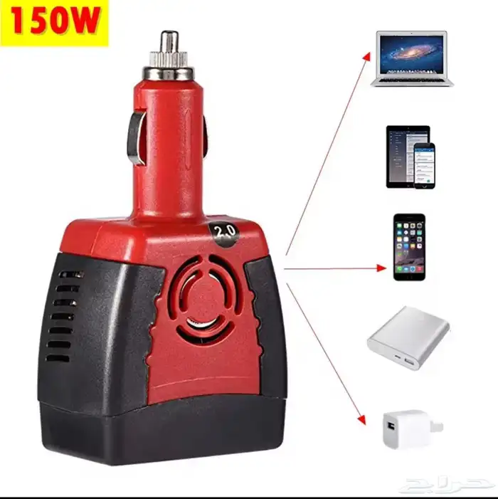 محول سيارة الي 220 فولت يعمل مكان ولاعة السيارة 4