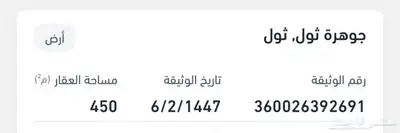 ارض للبيع مخطط جوهرة ثول قريبة جدا من خط المدينة السريع 4
