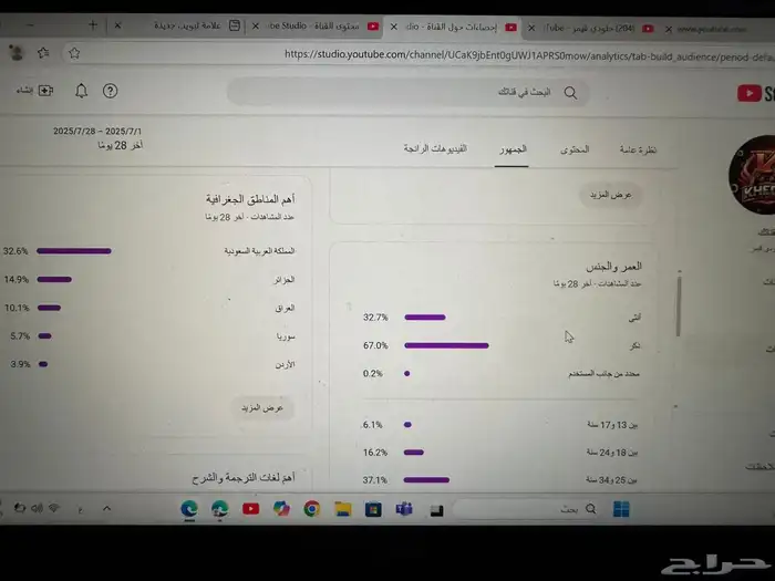 قناة يوتيوب موثقة وقوية 140 الف مشترك 2