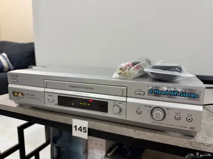 (تم البيع)جهاز فيديو (VHS) سوني 6 روس HI FI STEREO بند (145) 1