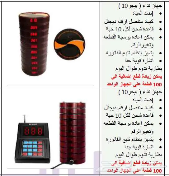 بيجر نظام الاستدعاء اللاسلكي للمطاعم 3
