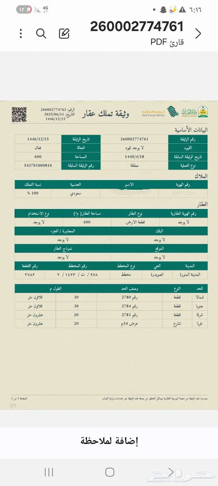 للبيع ارض في المدينة المنورة الصويدرة المخطط الثاني 0