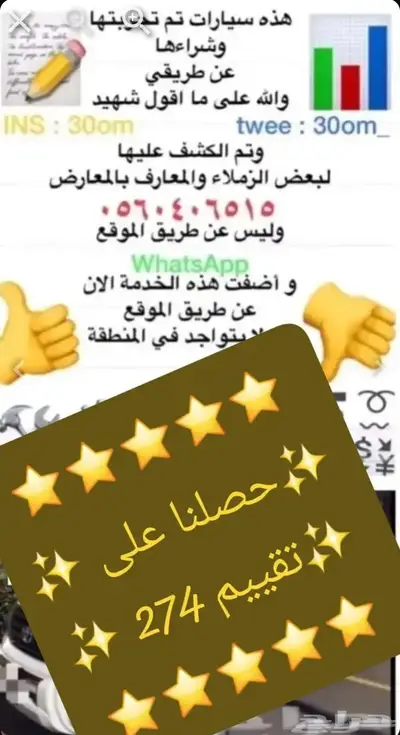 فحص 274 تقييم سيارات معارض ابها 0