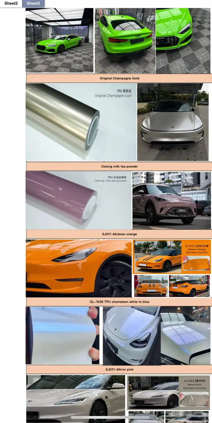رولات ppf شفاف و ملون جميع السماكات امريكي 6