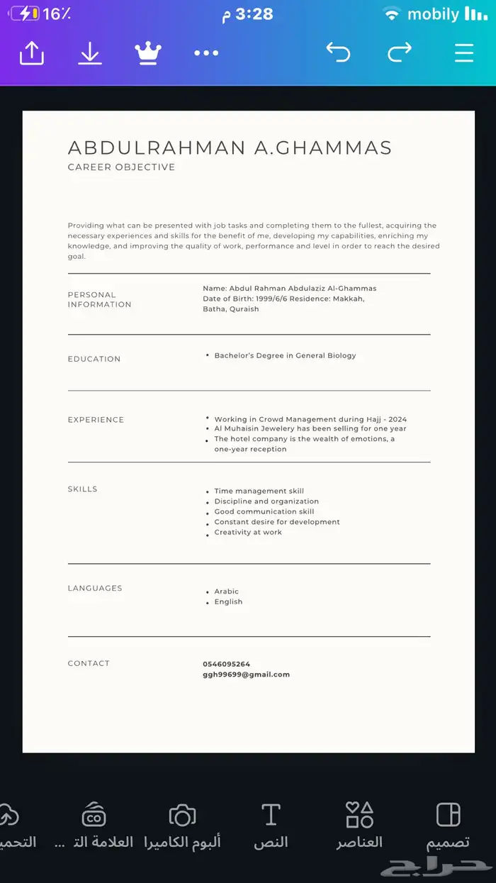 سيرة ذاتية ATS CV 5