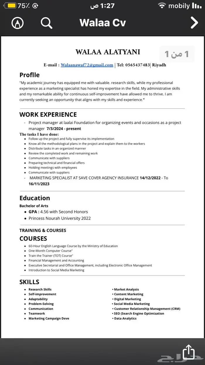 سيرة ذاتية ATS CV 11