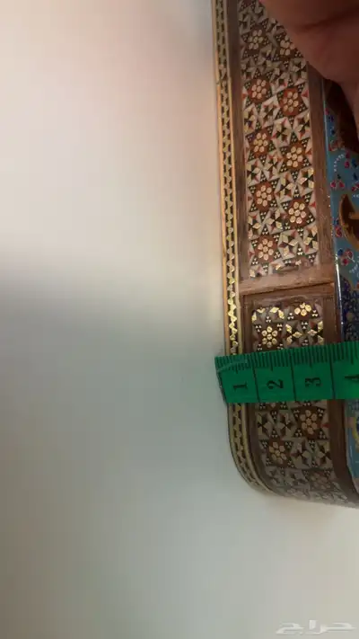علي أنتيك خشب مطعمه بالنحاس العاج 15