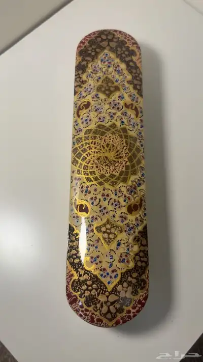 علي أنتيك خشب مطعمه بالنحاس العاج 0