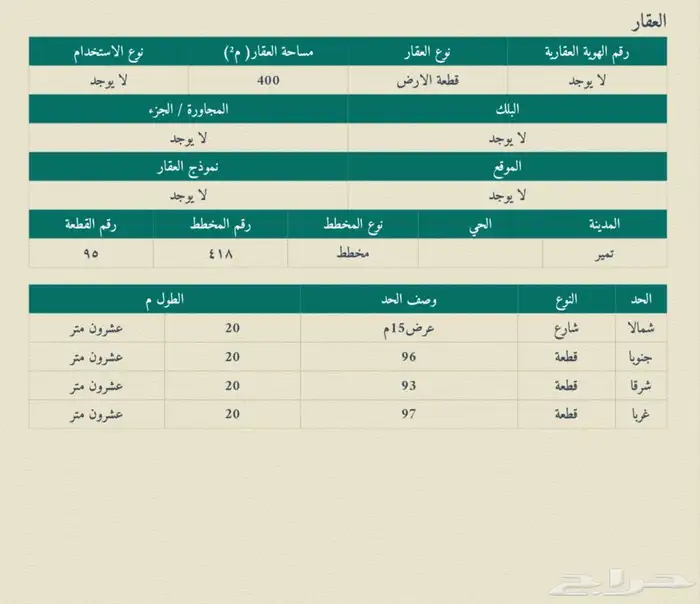 أرض سكنية في ام رجوم تمير محافظة المجمعة منطقة الرياض سعر 6 0