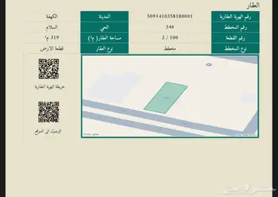 للبيع ثلاث اراضي بمخطط السلام بالكهفه 2
