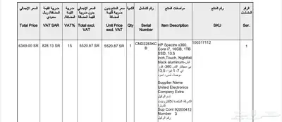لاب توب HP Spectre 360 شاشة لمس بجالة الجديد 9