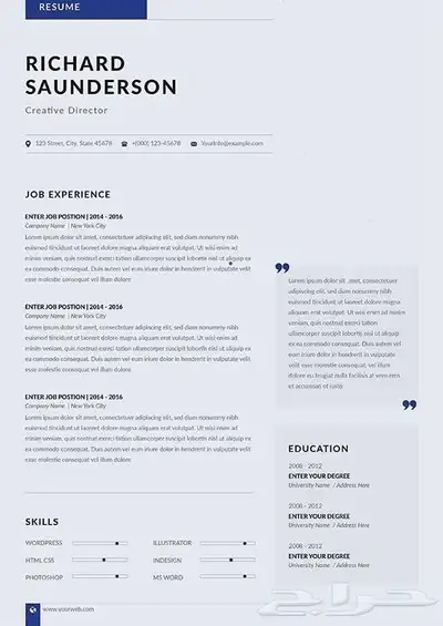 سيره ذاتيه CV ATS 1