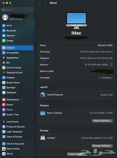 imac 27insh احدث نظام 1