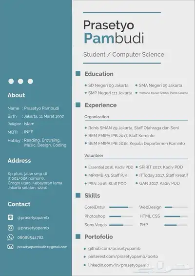 سيره ذاتيه CV ATS 5