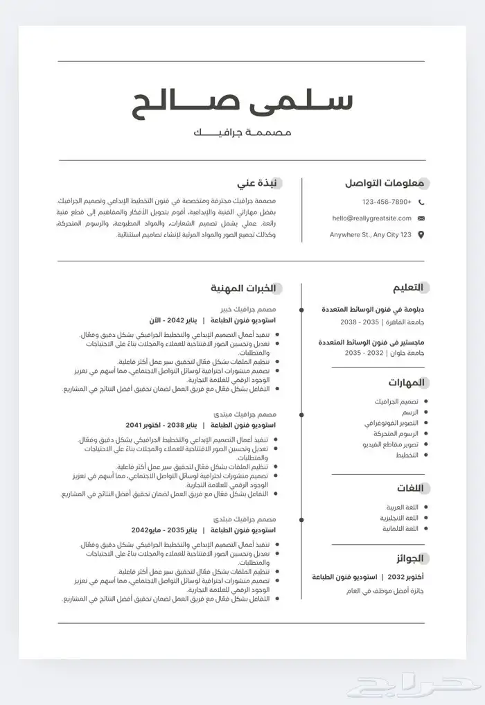 سيرة ذاتية احترافيةATS 2