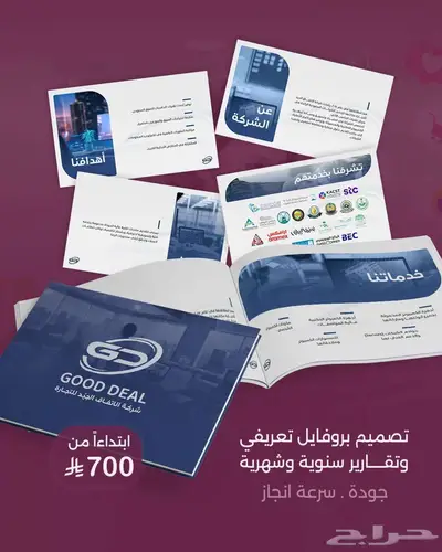 تصميم بروفايل حسب احتياج المشروع تعريفي تقارير شهرية 0