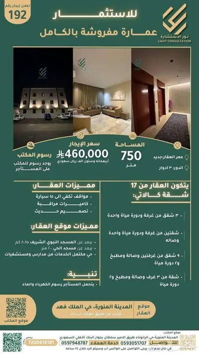 للاستثمار عمارة مفروشة بالكامل في حي ( الملك فهد ) index