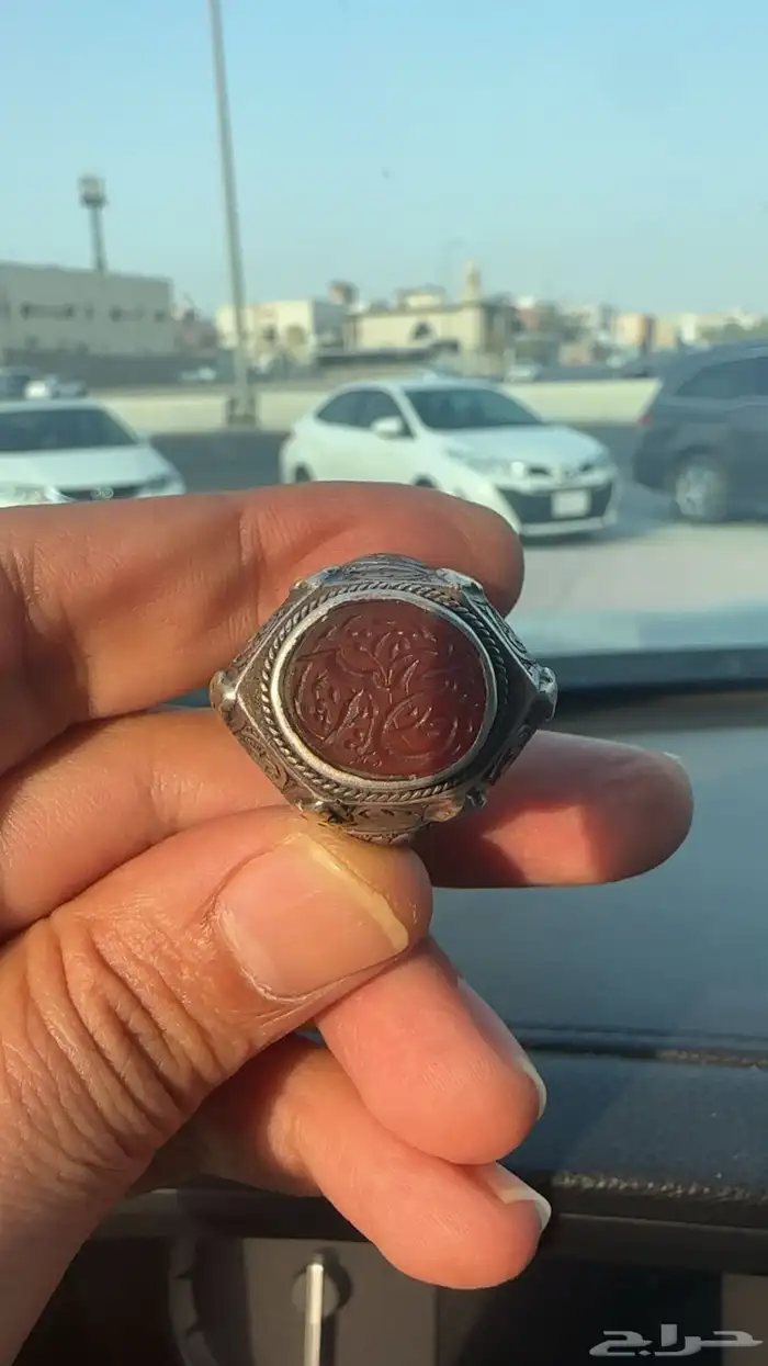 خاتم عقيق قديم أنتيك 3
