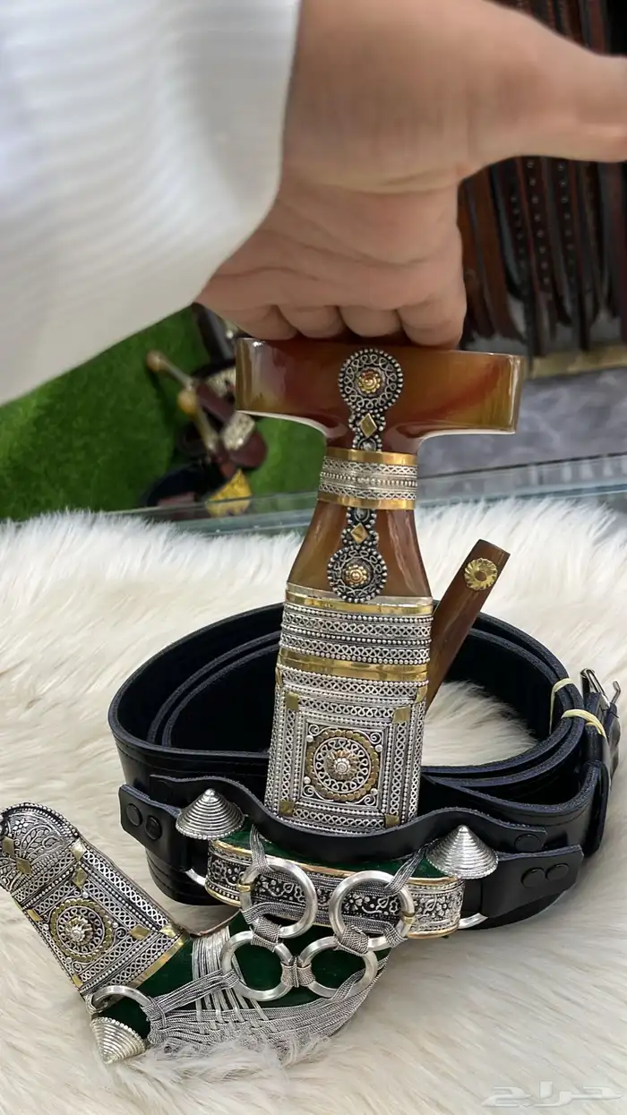 خنجر فضة حك زراف 3