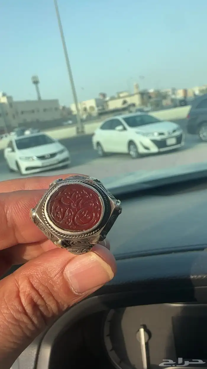 خاتم عقيق قديم أنتيك 5