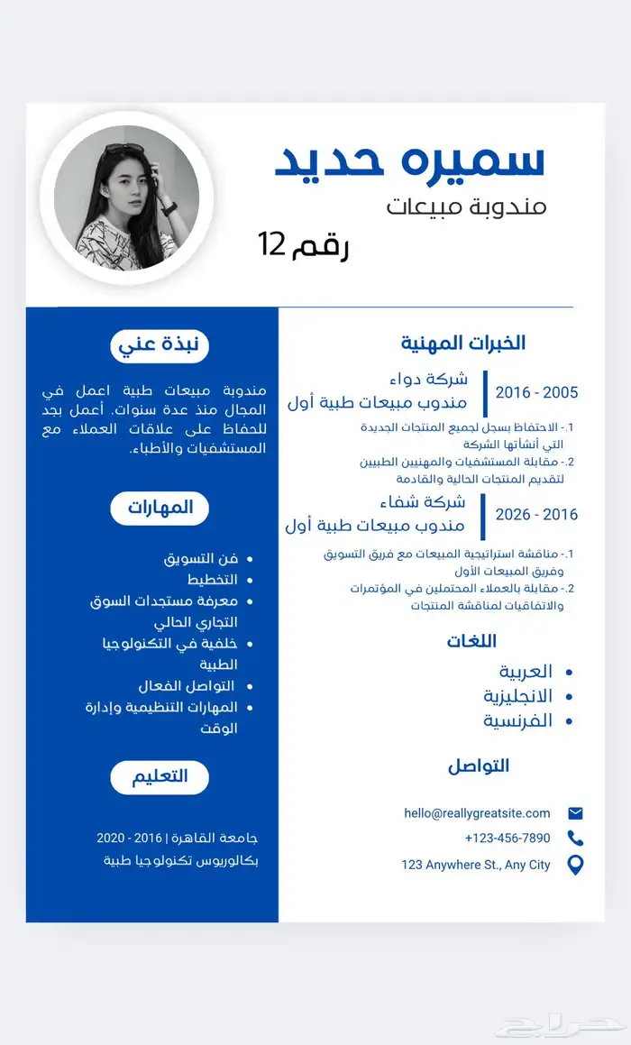 سيرة ذاتية CV 1