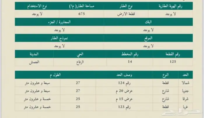 ارض للبيع في الجمش الدوادمي 0