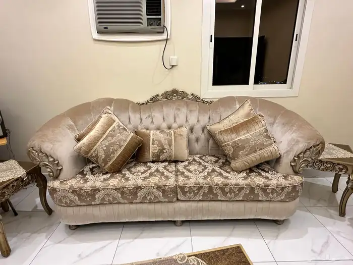 مجلس فاخر خشب وقماش تركي 1